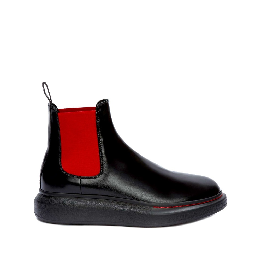 Alexander McQueen Hybrid Chelsea Boot in Black/Red